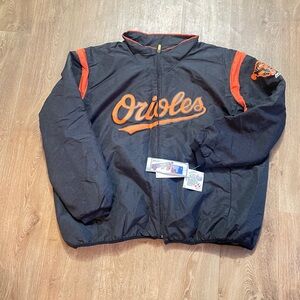 Men's Baltimore Orioles Majestic Black Therma Base Thermal Full-Zip Jacket